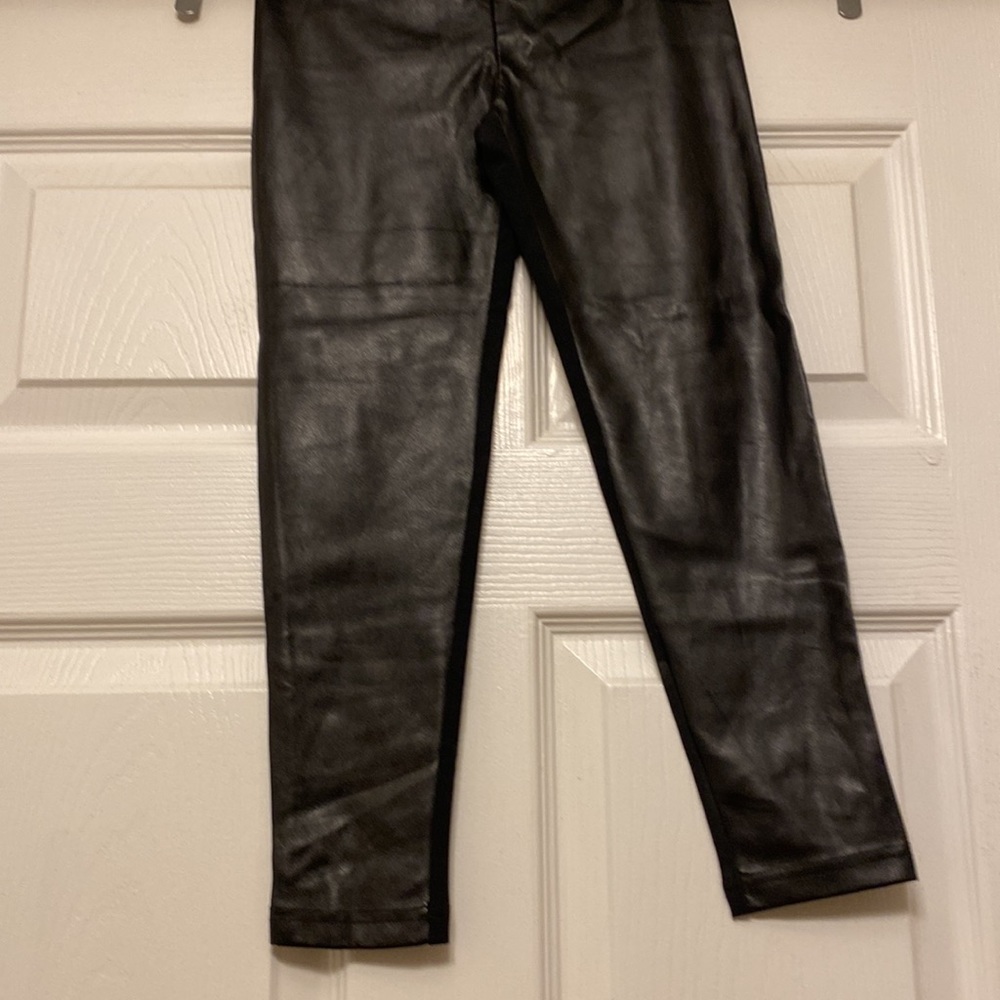 Polo Ralph Lauren Girls Faux leather and fabric leggings size S(7)
